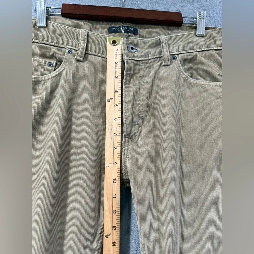 Banana Republic Corduroy Chino Pants Mens 33x30 Brown Pima Cotton Slim Straight